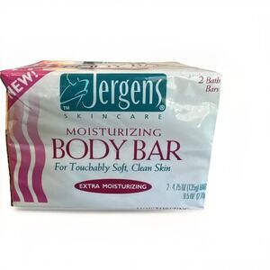 Vintage 1996 (2) Jergens Extra Moisturizing Body Bar Soap 4.75 oz ea Made In USA